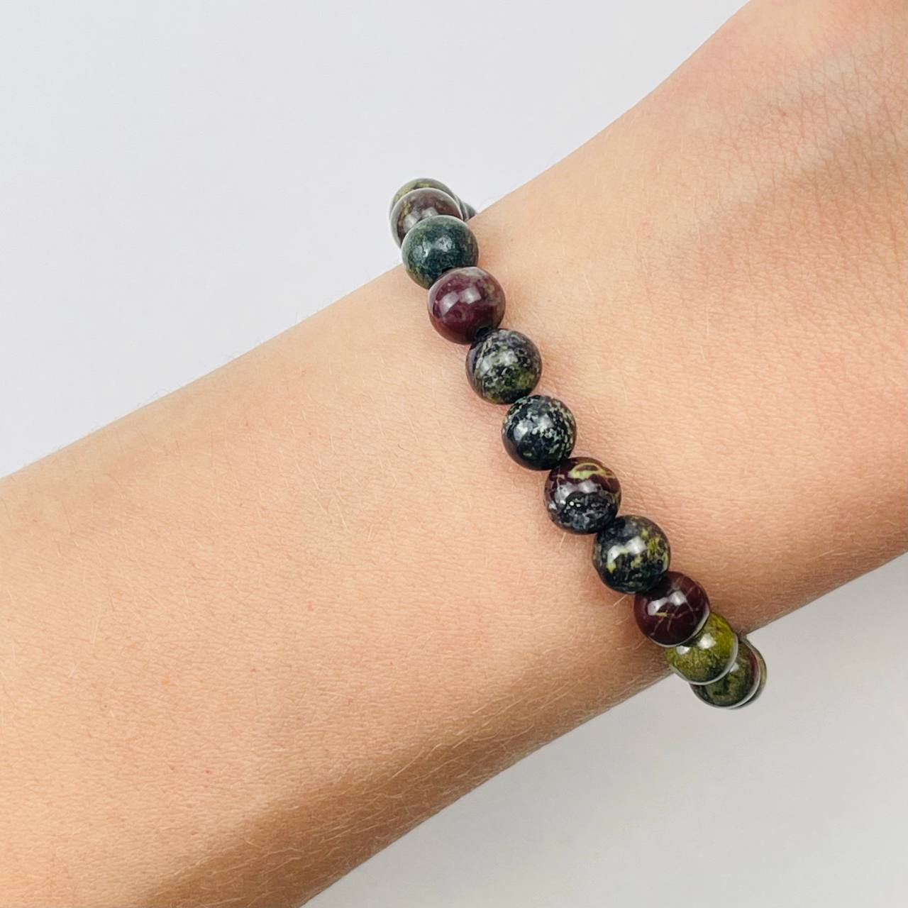 Радуга Самоцветов Браслет из зеленой Яшмы (Кровь дракона)