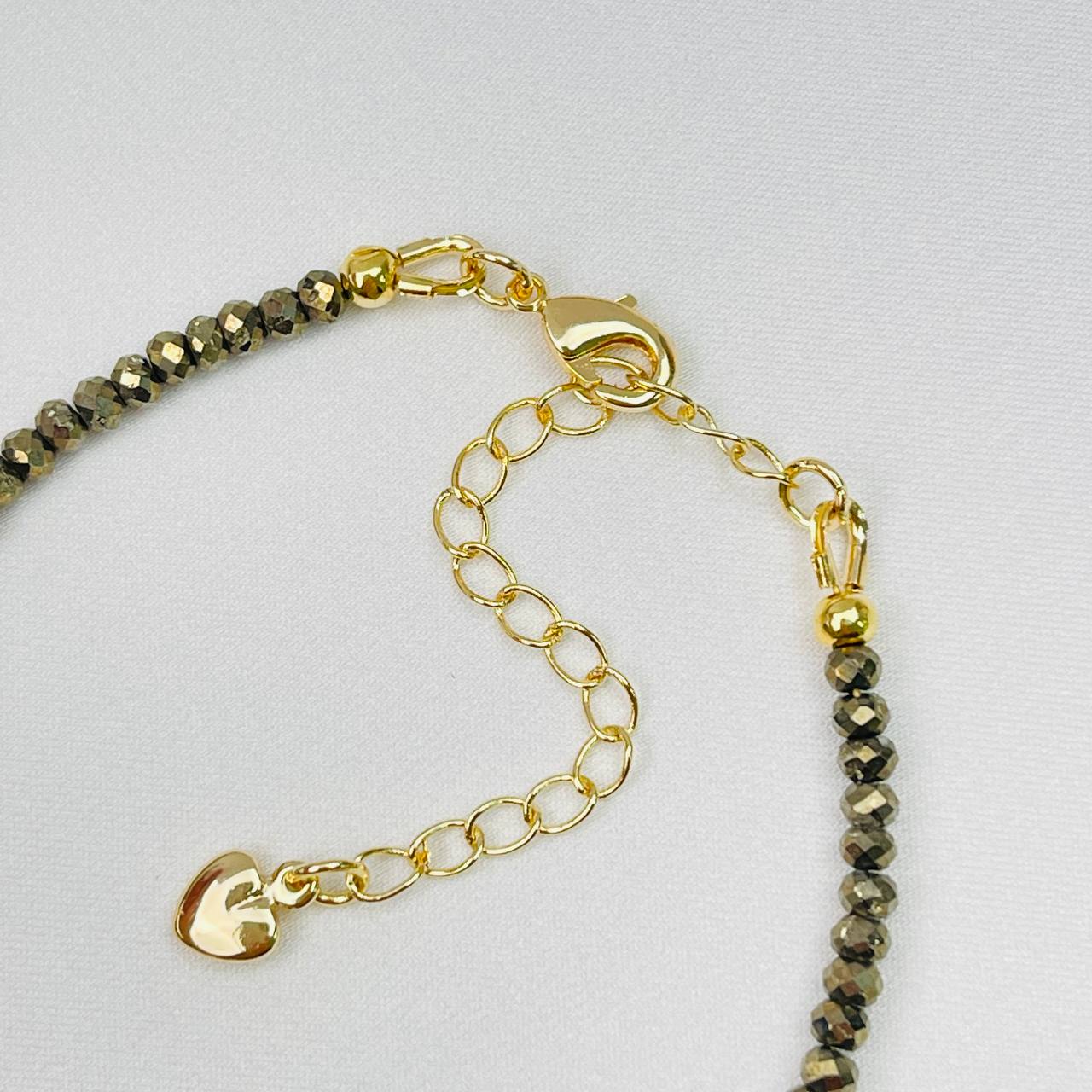 Радуга Самоцветов Браслет из Пирита и Жемчуга