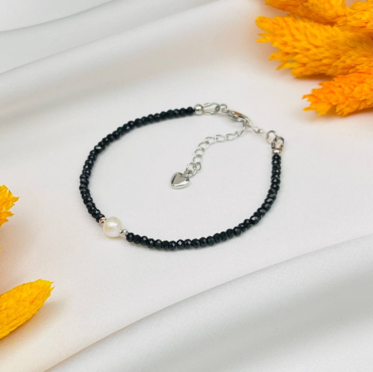 Радуга Самоцветов Браслет из Шпинели и Жемчуга