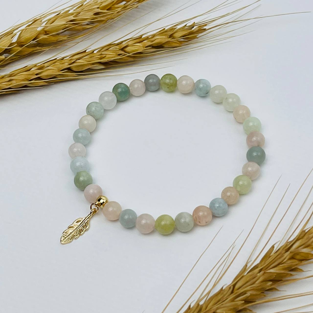 Радуга Самоцветов Браслет из Берилла микс с подвеской