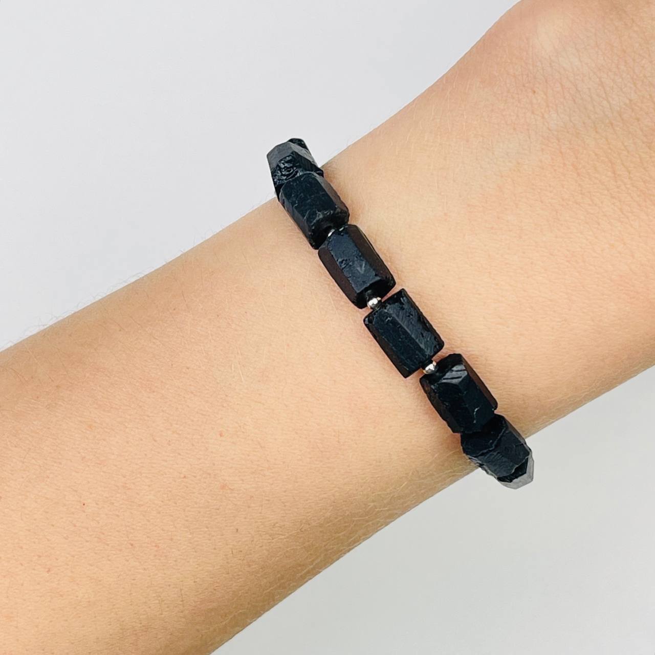 Радуга Самоцветов Браслет из черного Турмалина (Шерл)