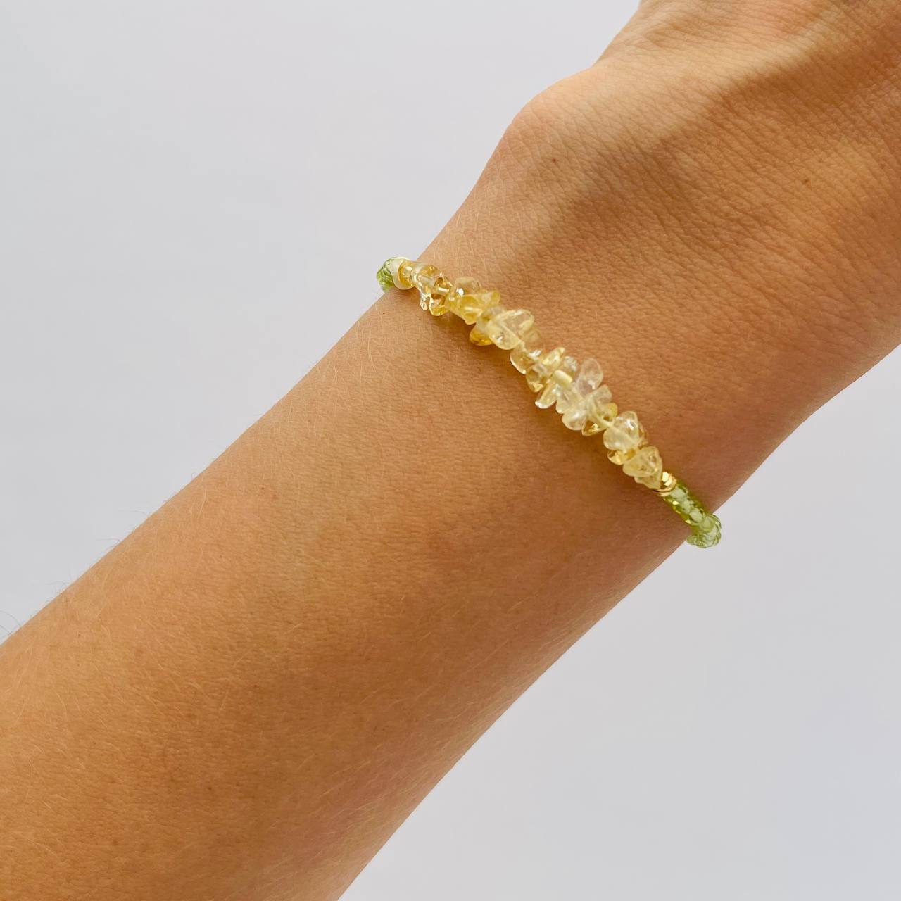 Радуга Самоцветов Браслет из Хризолита с Цитрином