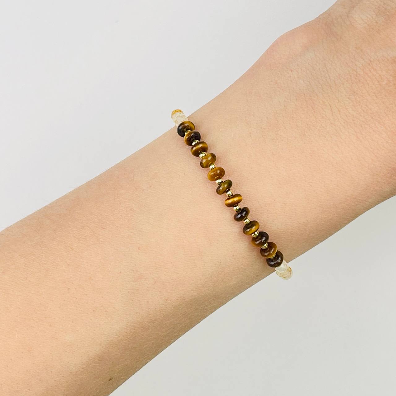 Радуга Самоцветов Браслет из Цитрина и Тигрового глаза