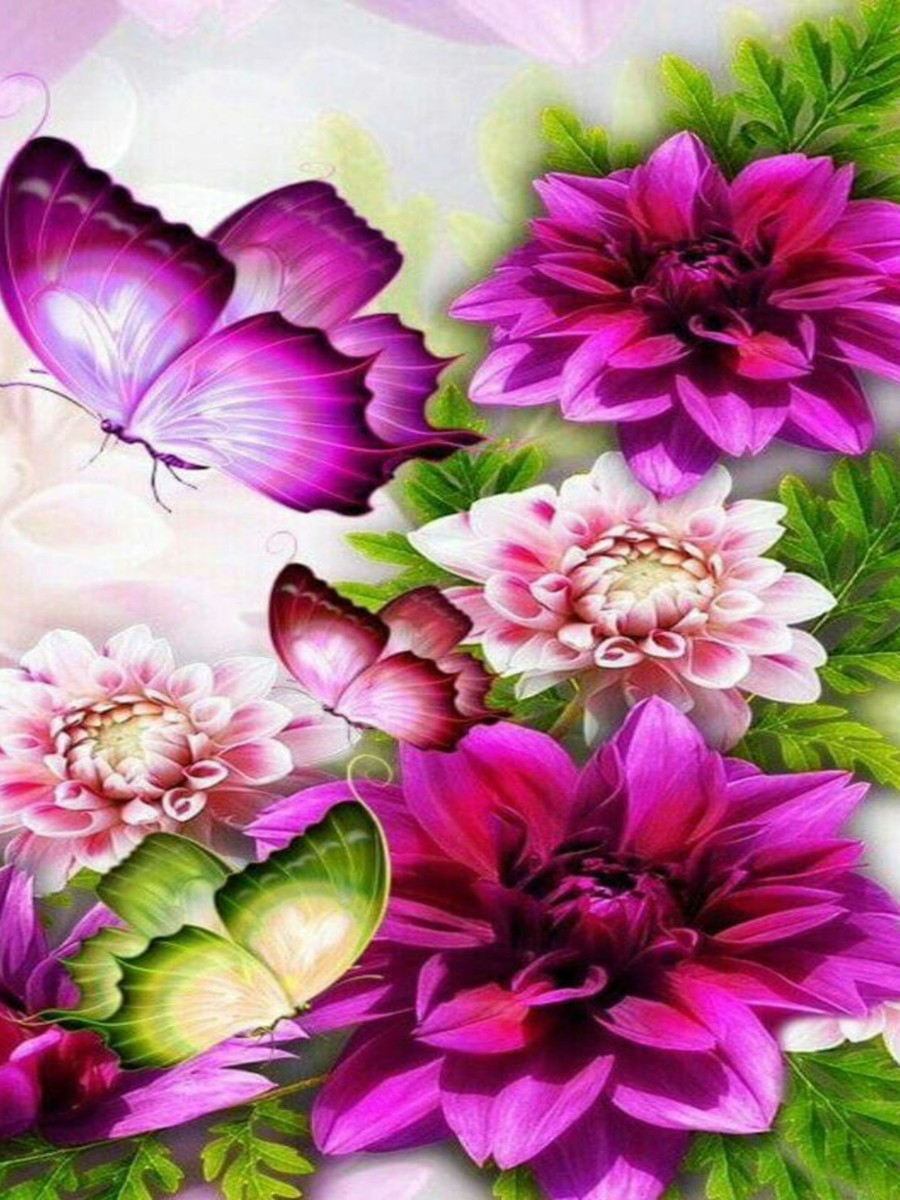 Вышивка крестиком 40х50см, Бабочки