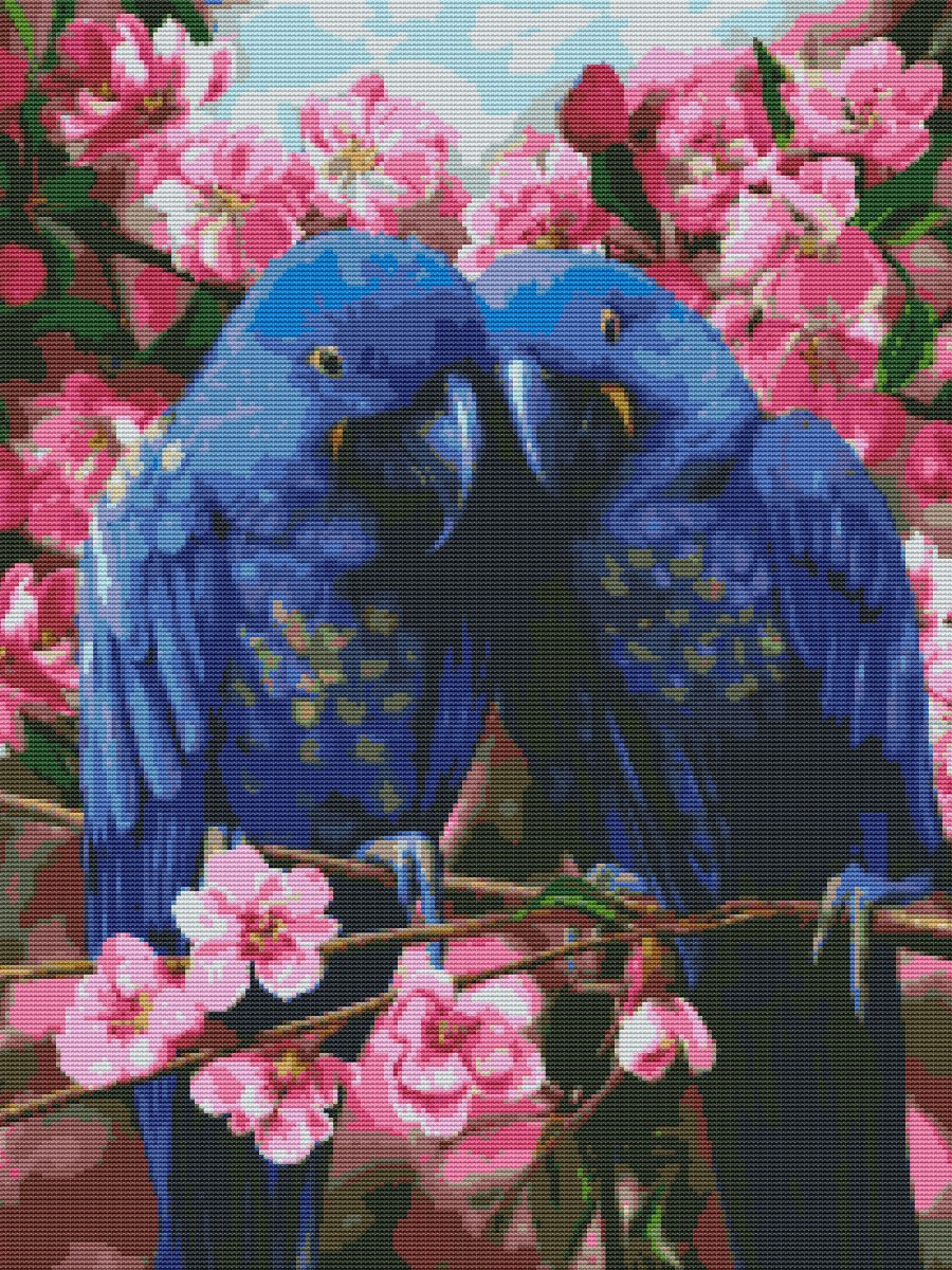 Вышивка крестиком 40х50см, Попугаи