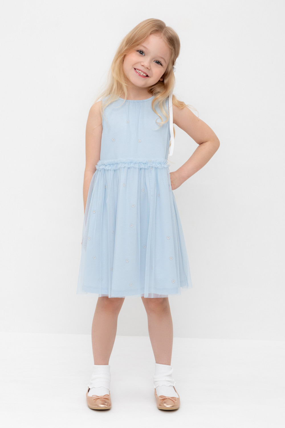 Crockid Платье КР 5734 голубой, любимые ромашки к563 Crockid