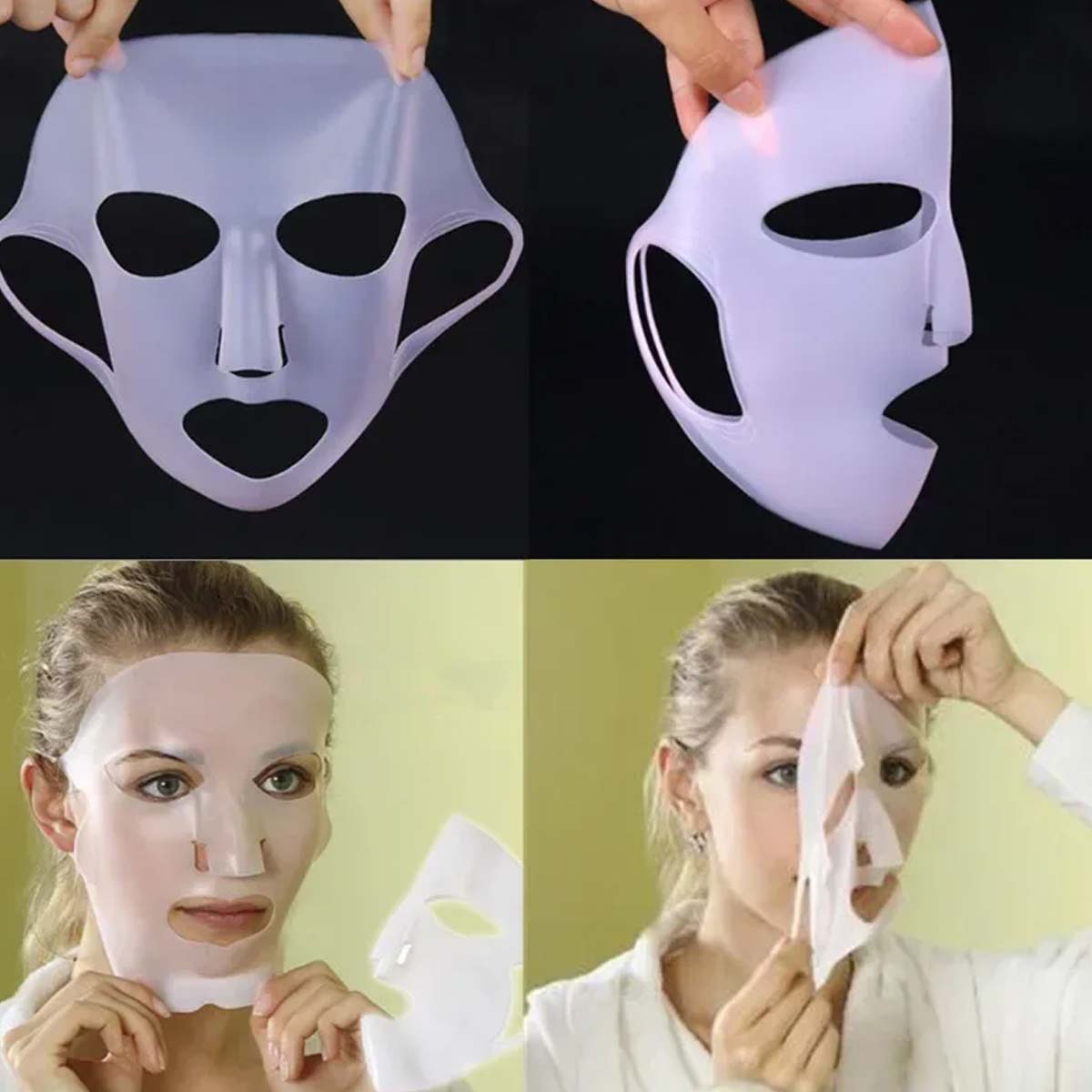 Kristaller Многоразовая силиконовая маска для лица KG-021, белый