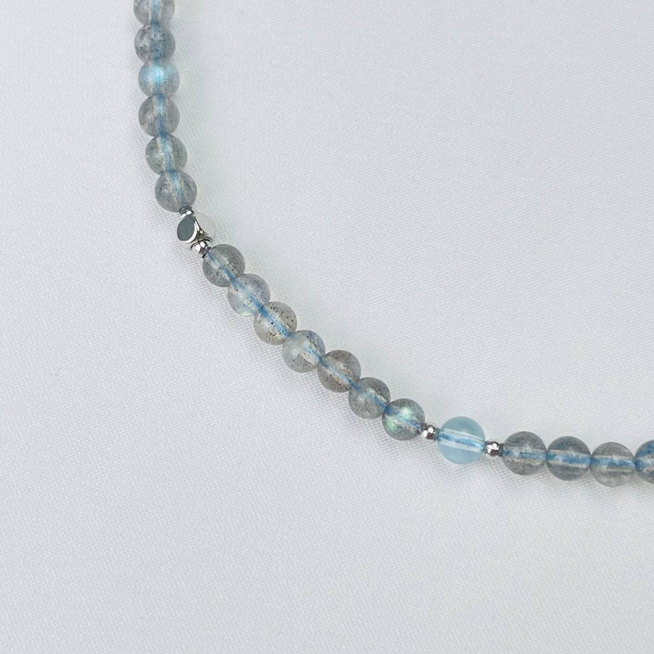 Радуга Самоцветов Бусы детские из Лабрадора и Перламутра