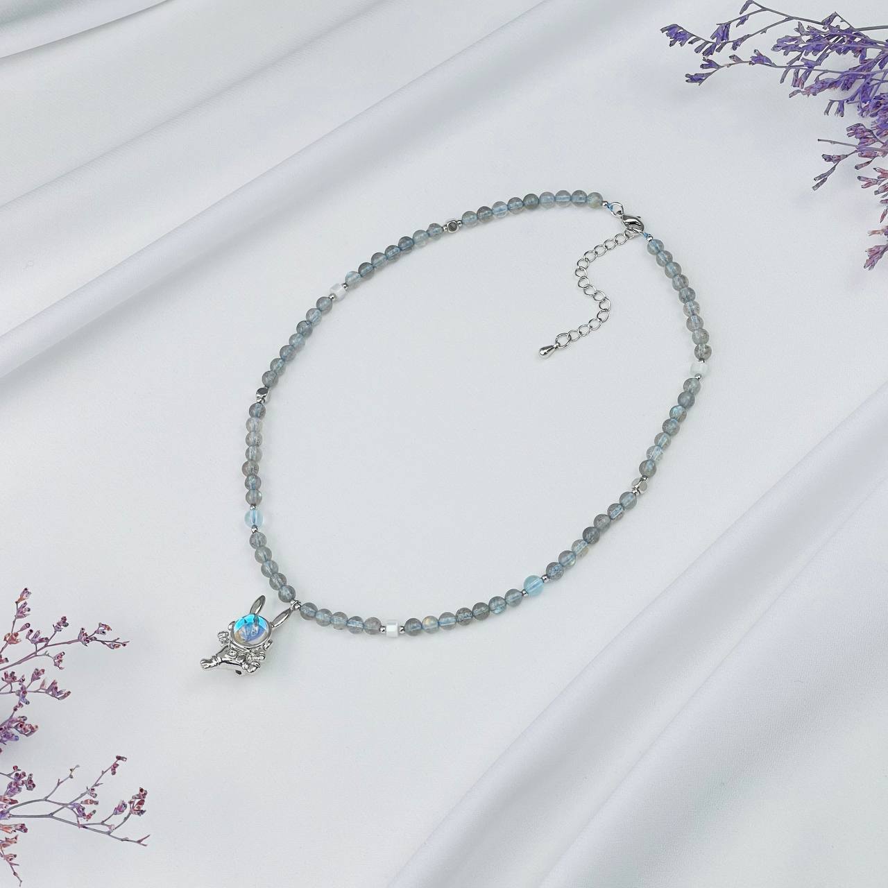 Радуга Самоцветов Бусы детские из Лабрадора и Перламутра