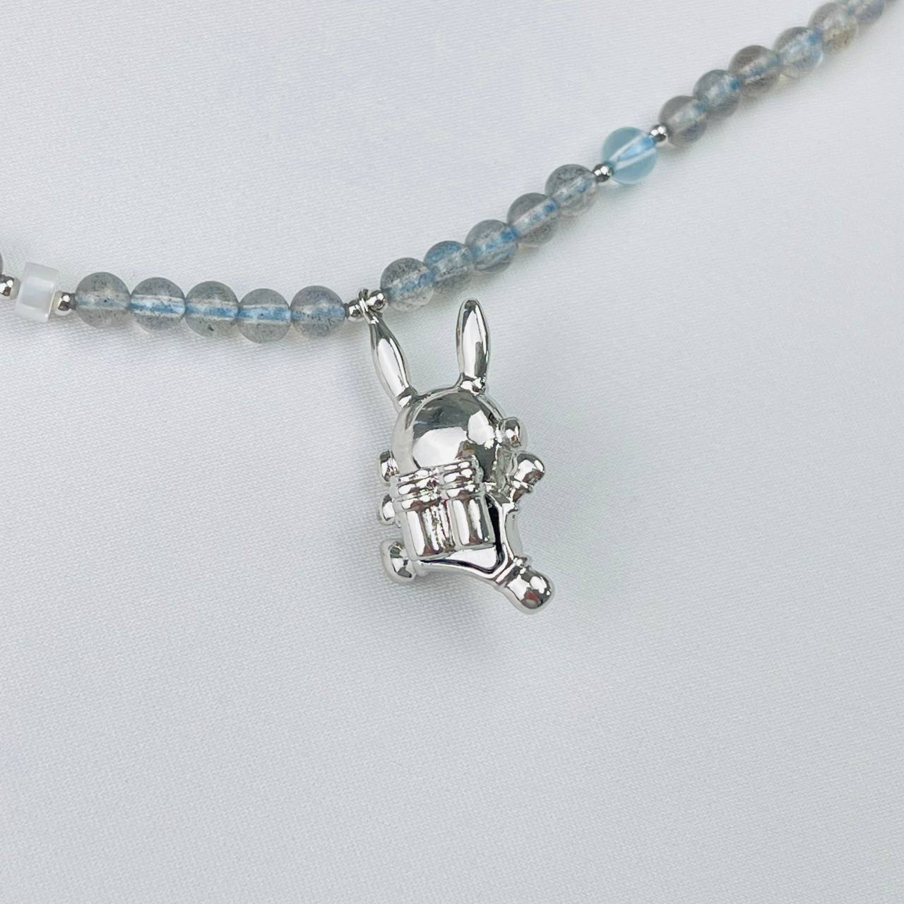 Радуга Самоцветов Бусы детские из Лабрадора и Перламутра