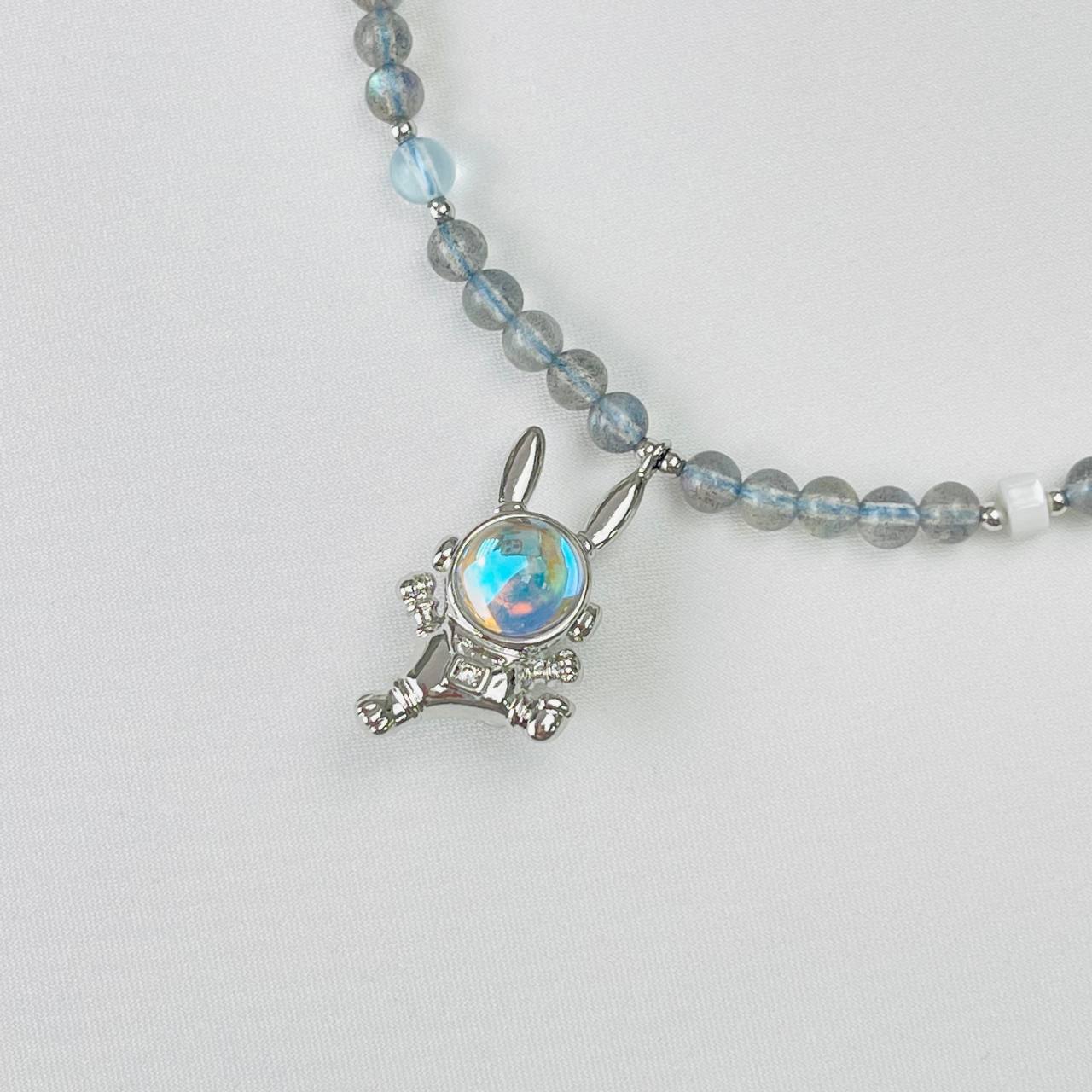 Радуга Самоцветов Бусы детские из Лабрадора и Перламутра