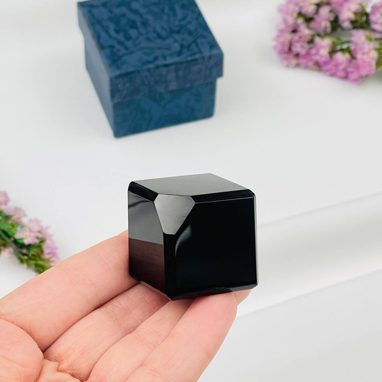 Радуга Самоцветов Куб на защиту в подарочной упаковке из Обсидиана