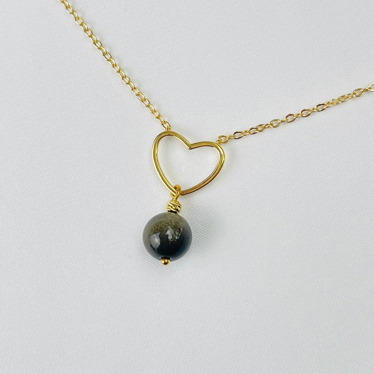 Радуга Самоцветов Кулон на цепочке из Обсидиана