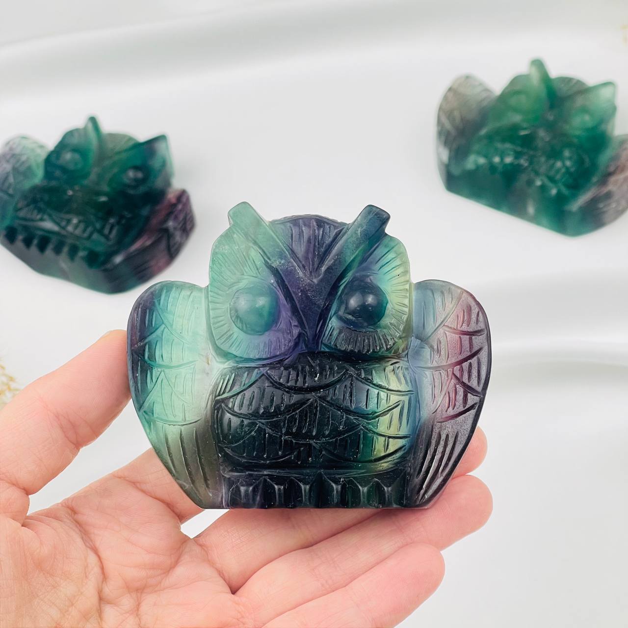 Радуга Самоцветов Статуэтка Сова из Флюорита