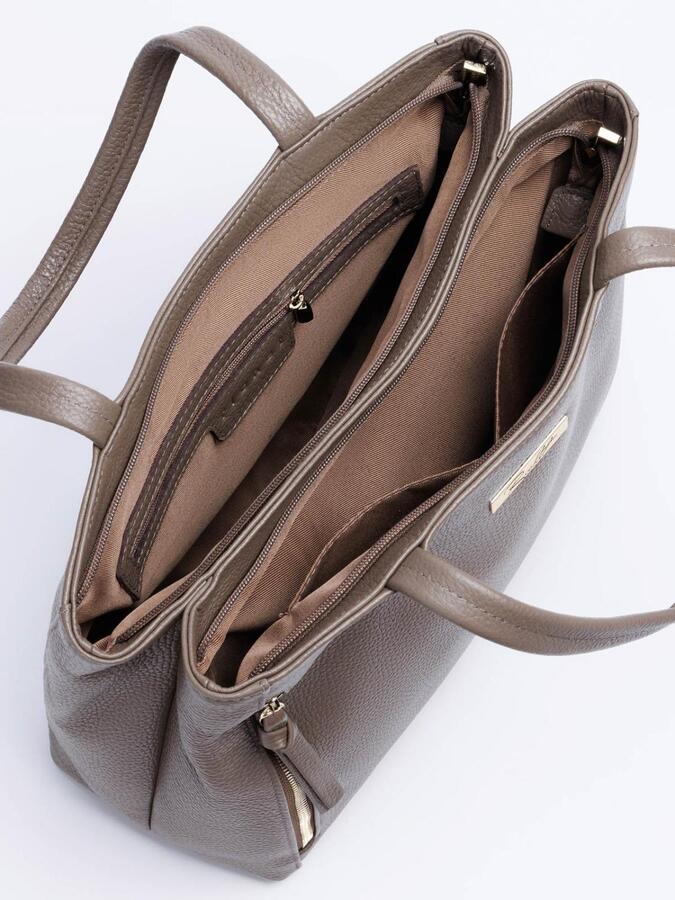 Сумка: Женская кожаная сумка Richet 2488LG 612 Тауп