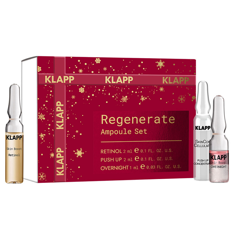KLAPP Набор для лица Regenerate Ampoule Set (3 ампулы с концентратами Retinol, Overnight и Push-Up)