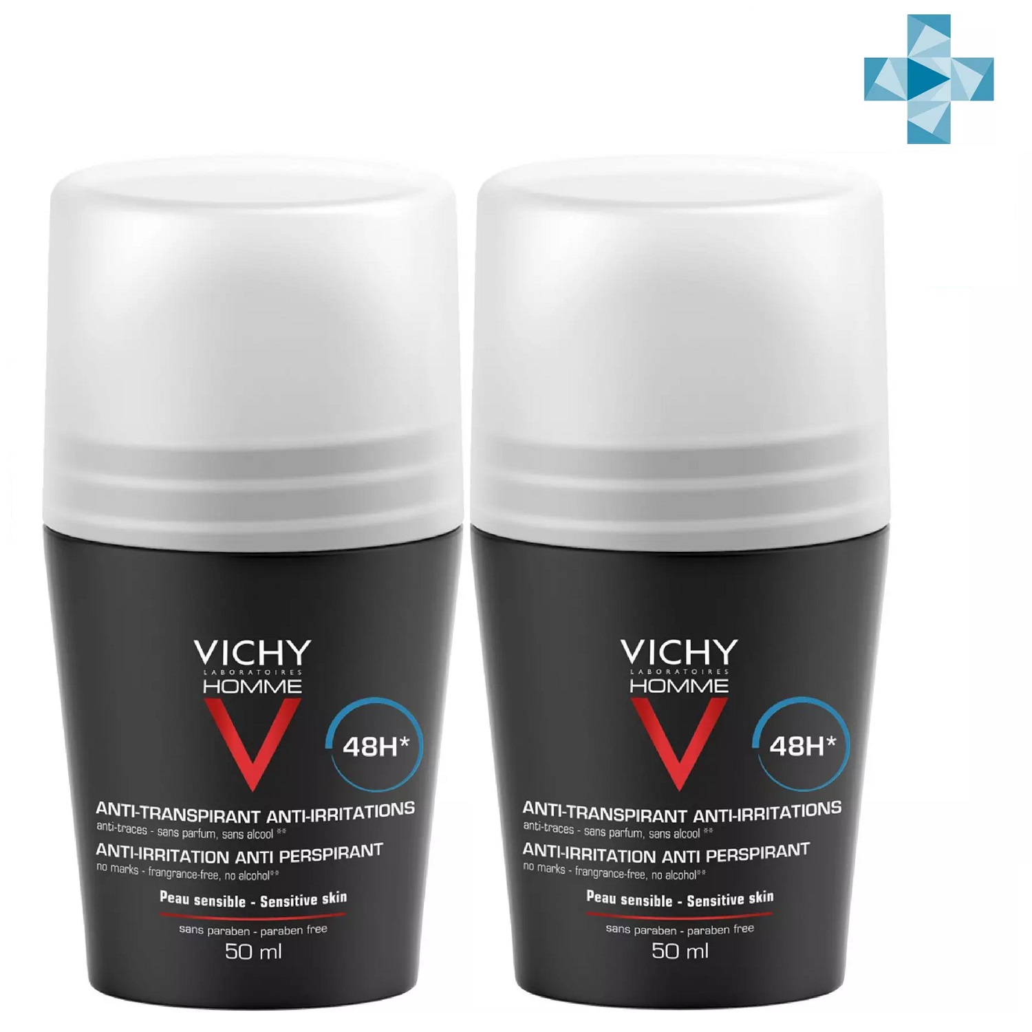 VICHY Дезодорант для чувствительной кожи, 50 мл х 2 шт