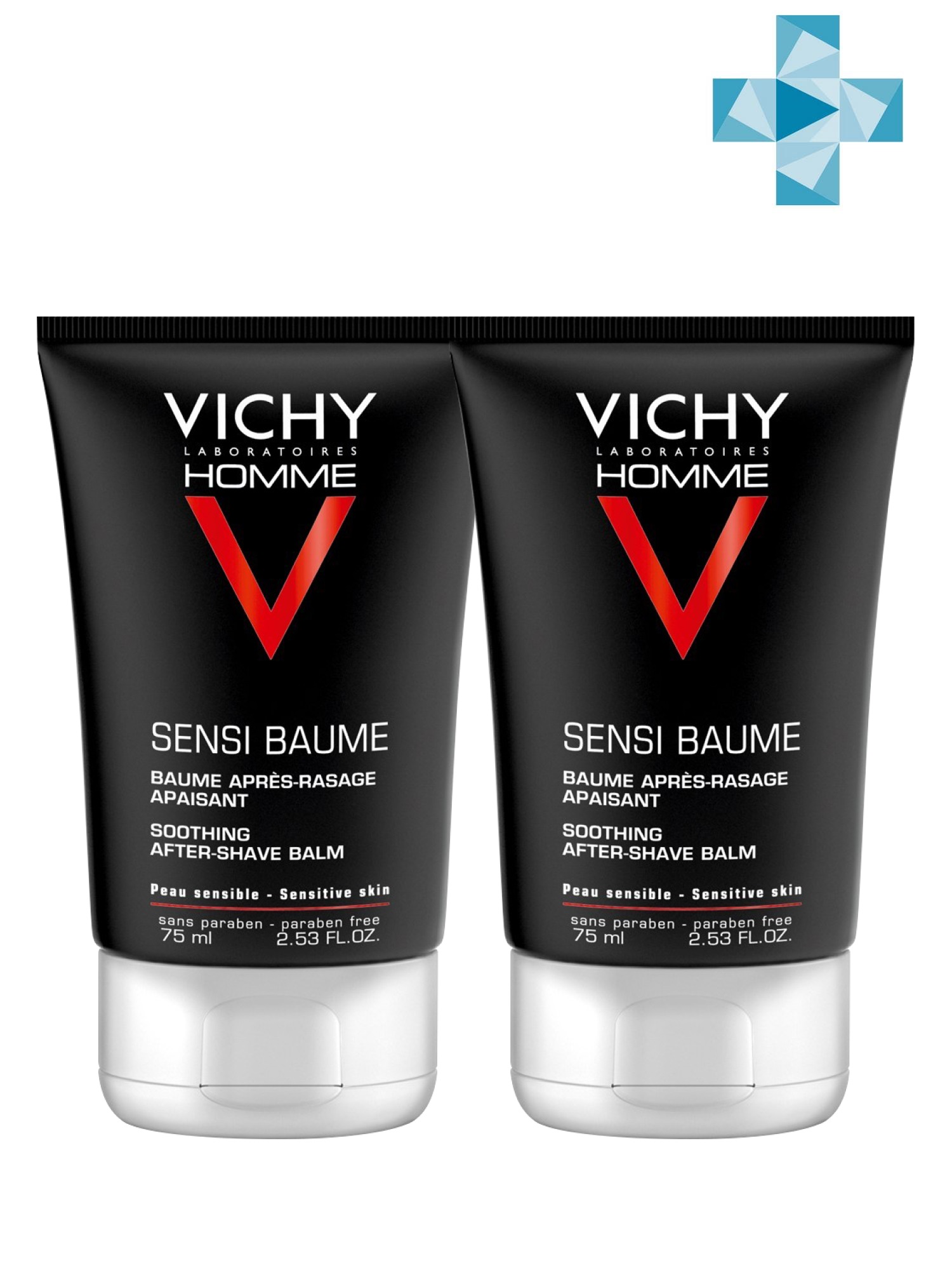 VICHY Бальзам смягчающий после бритья для чувствительной кожи Sensi Baume Ca, 75 мл х 2 шт