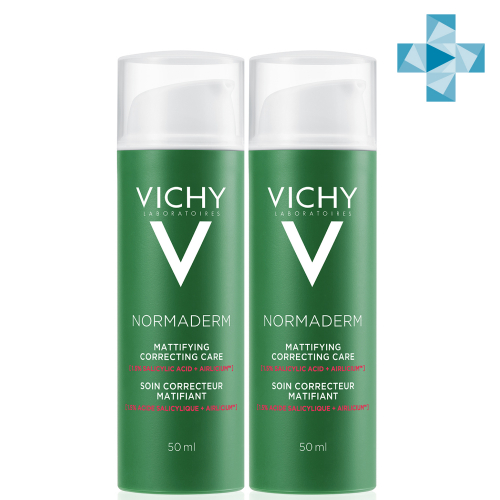 VICHY  Корректирующий крем-уход для проблемной кожи против несовершенств и акне, 50 мл х 2 шт