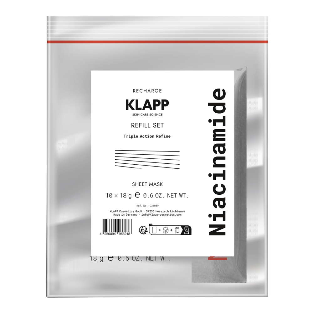 KLAPP Маска для лица Niacinamide Sheet Masken, 10 шт