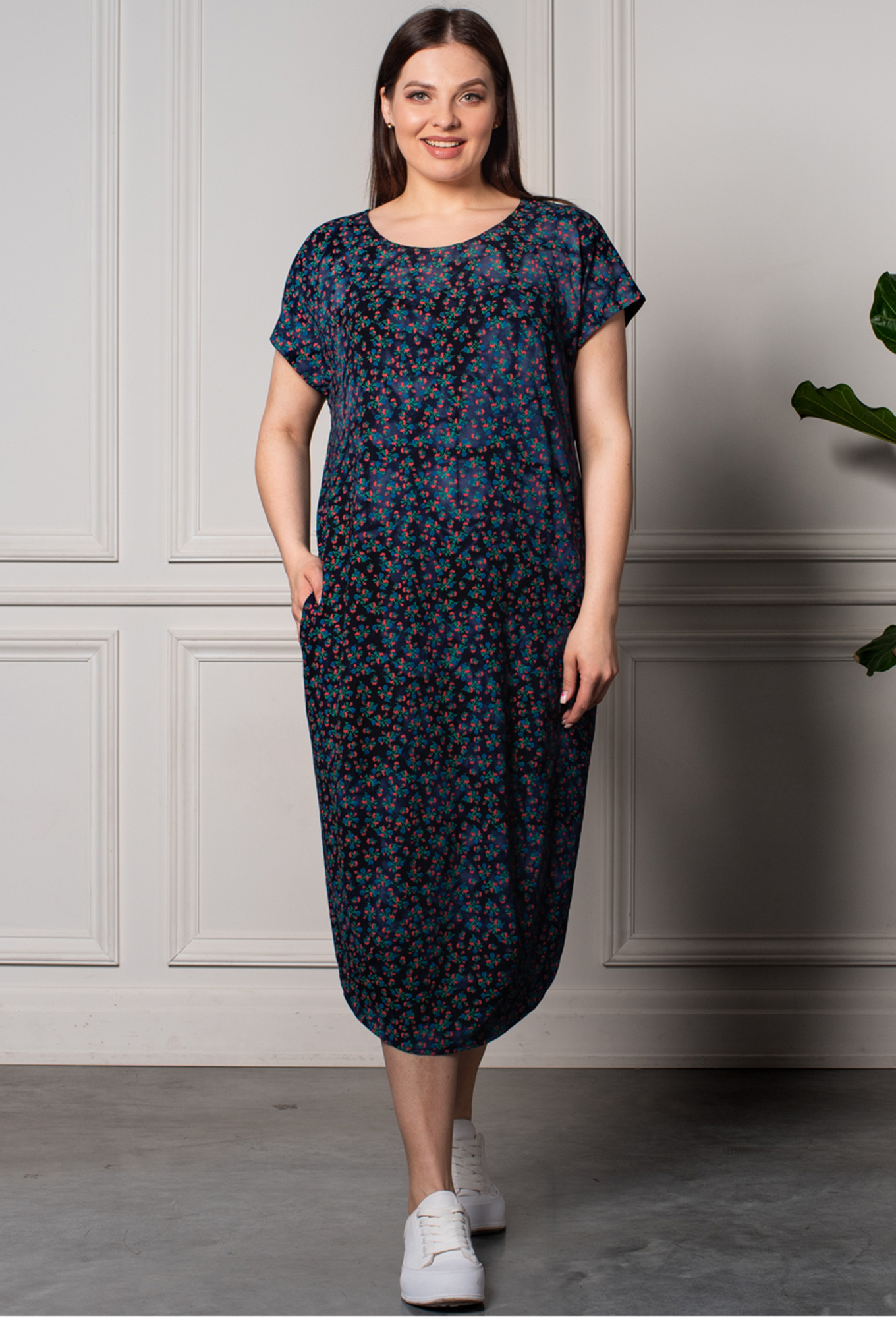 ст. цена1799руб.! Платье Amelia Lux 3568 синий цветы