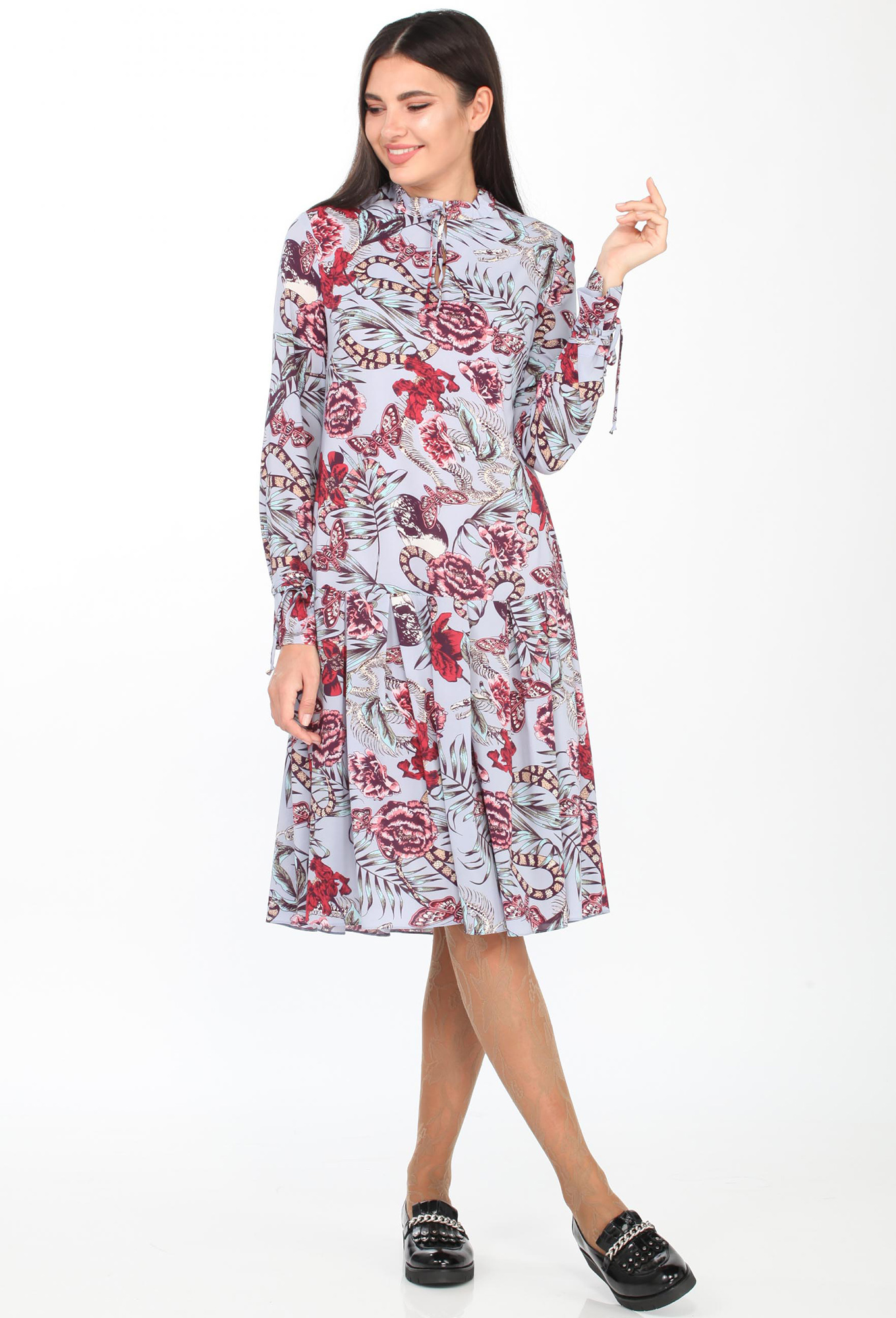 ст. цена2099руб.! Платье Elletto 1718 голубой цветы