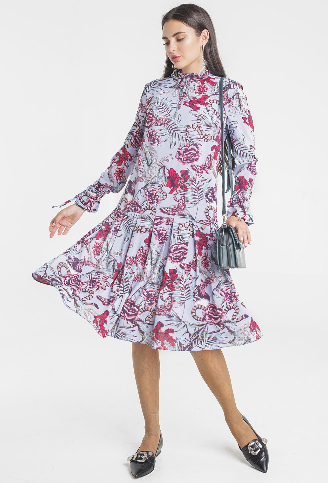 ст. цена2099руб.! Платье Elletto 1718 голубой цветы