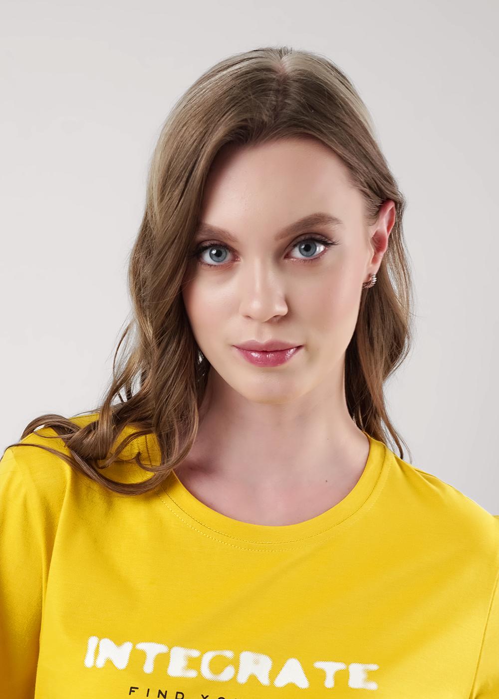 Ст.цена 590р CLE LF25-968 Футболка женская LF25-968 т.жёлтый