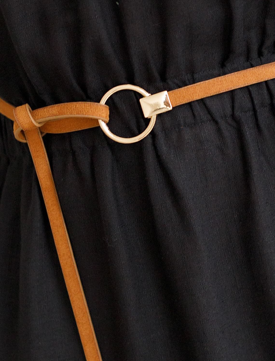 Платье с цельнокроеным рукавом изо льна с вискозой D22.219 черный