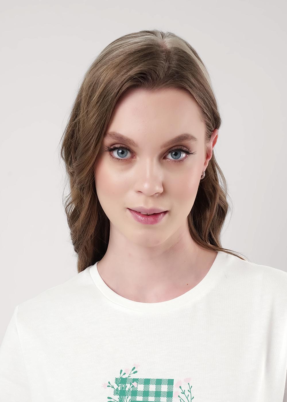 Ст.цена 1090р CLE LP25-968 Пижама женская LP25-968 молочный/св.зелёный