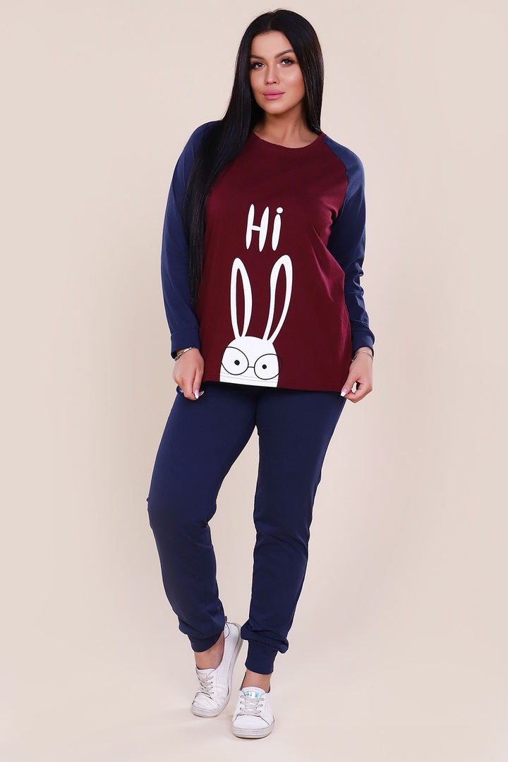 Костюм женский - Hi - 386 - индиго с бордо