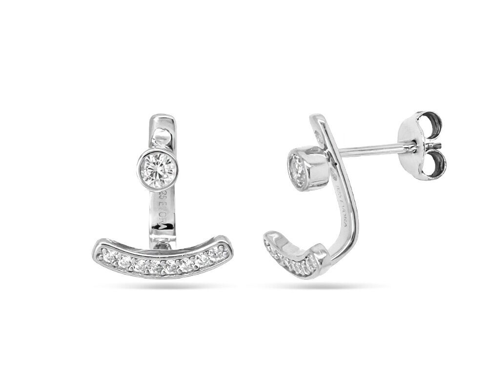 Серьги джекеты, куб.циркон., МЦВА229