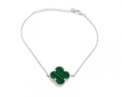 Браслет из серебра малахит прес., ТФБ-3