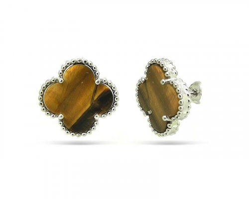 Серьги из серебра тигровый глаз, МЦВ2045