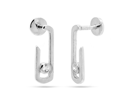 Серьги из серебра куб.циркон., Ю-25029р
