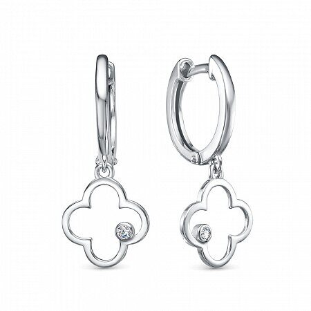 Серьги из серебра куб.циркон., В10-1491