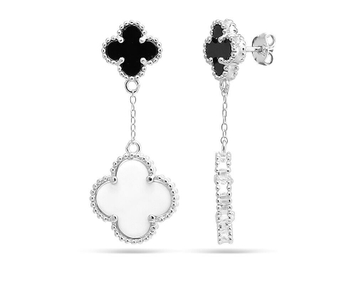 Серьги из серебра оникс, МЦВ2007чб