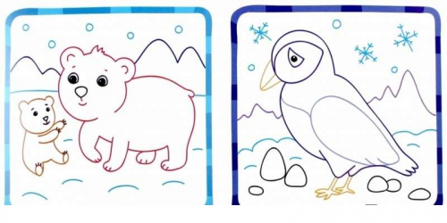 Животные полюсов 1+: книжка-гармошка. - Изд. 2-е