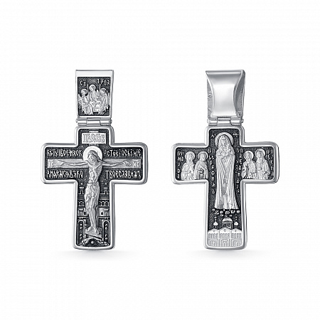 Крест (Прп.Серафим Саровский) из серебра литье частичное чернение