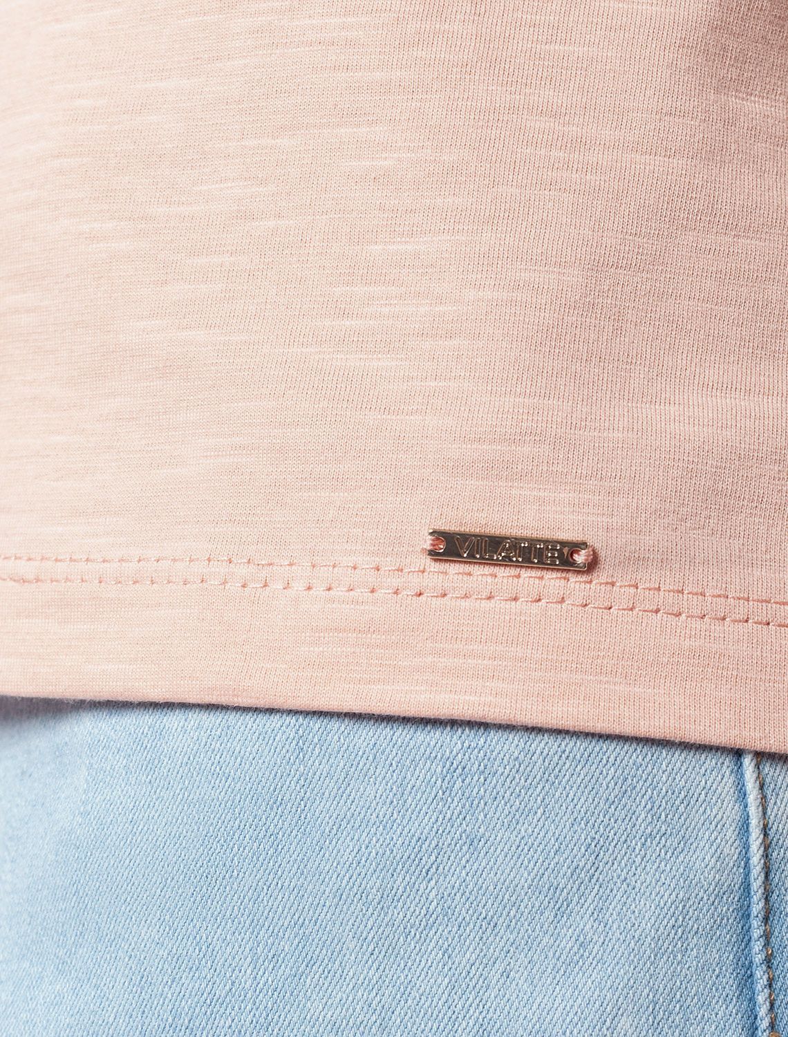 Футболка из фактурного полотна из 100% хлопка D49.070 пудровый