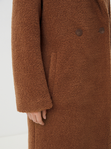 Женское пальто тедди MAISON DAVID SONIA_TEDDY 05 4459158, коричневый