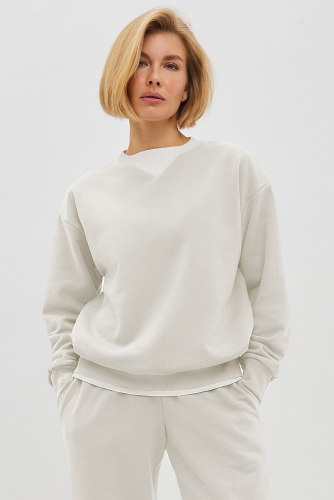 Костюм (Брюки+Свитшот) EZANNA, 1094592 W1Ks377F3 Жемчужный/Белый