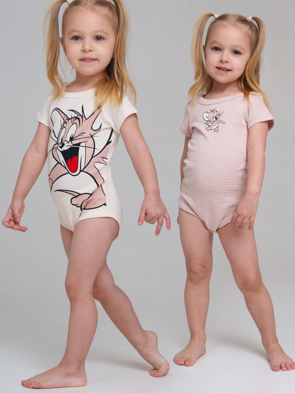 Боди детское трикотажное для девочек, 2 шт в комплекте