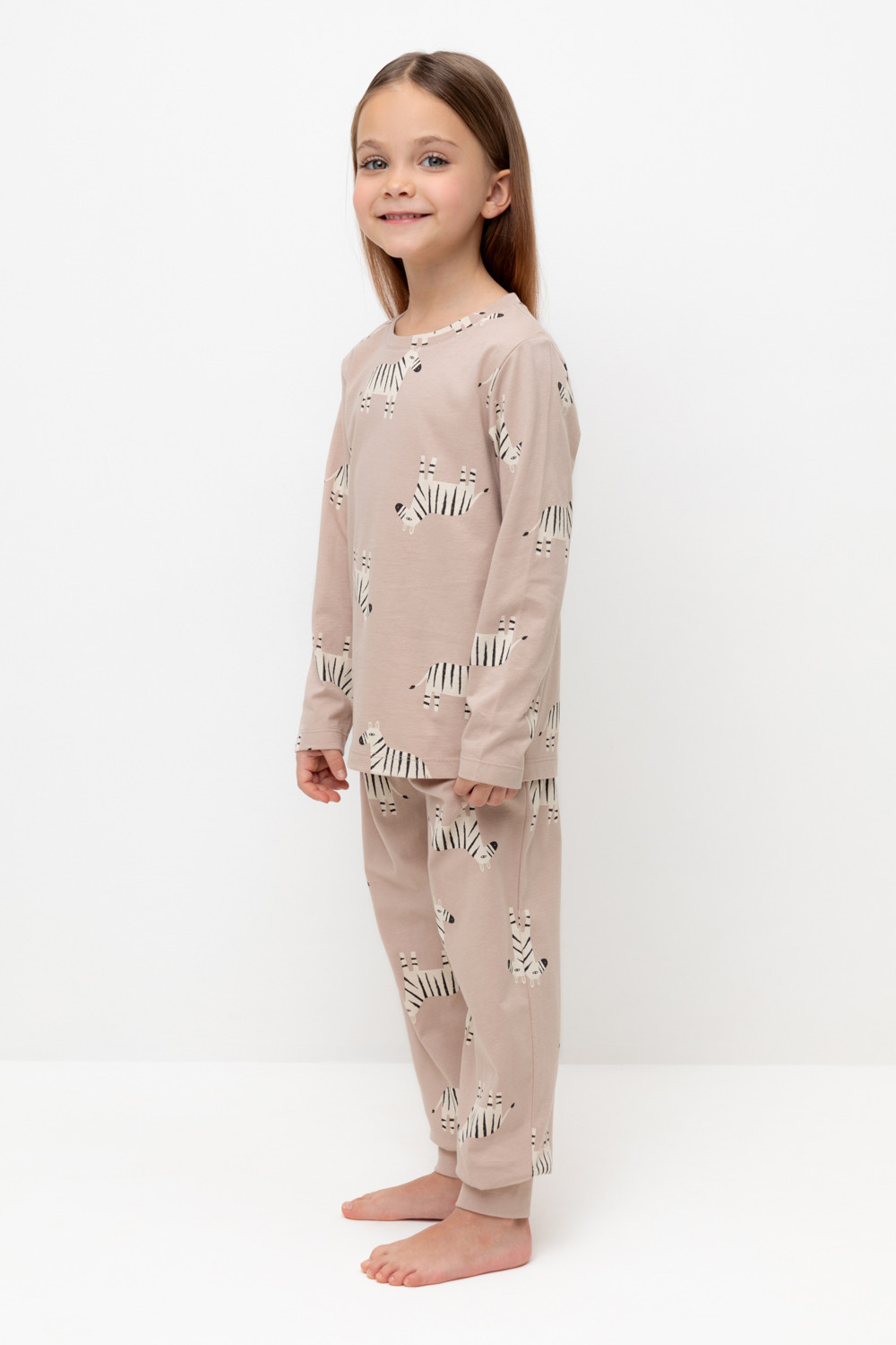 Crockid Пижама К 1561 бежевый, большие зебры Crockid