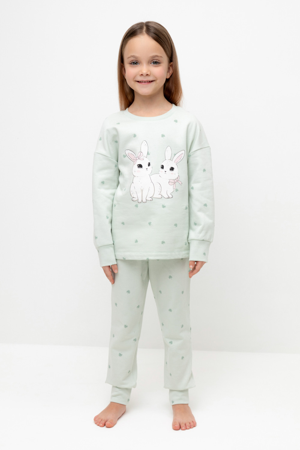 Crockid Пижама К 1581 зеленая пастель, мини клевер Crockid
