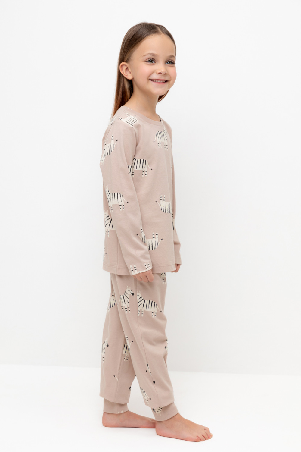 Crockid Пижама К 1561 бежевый, большие зебры Crockid