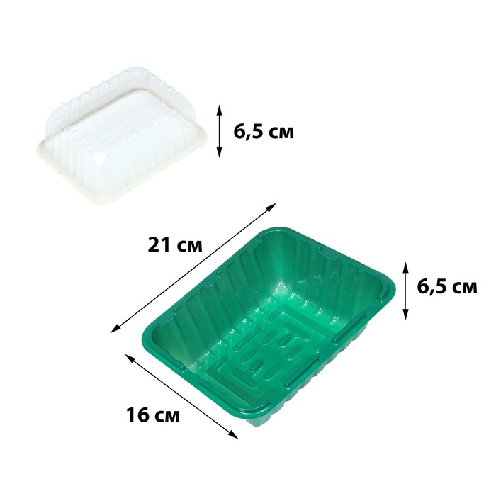 Мини-парник для рассады, 21×16×6.5, без вставок, пластик, Greengo