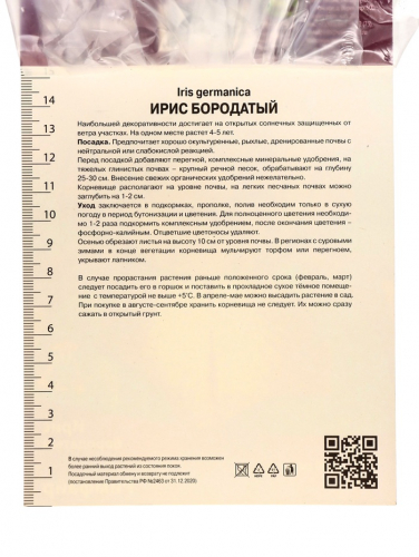 Корневище Ирис бородатый Римфайр, р-р I, 1 шт.