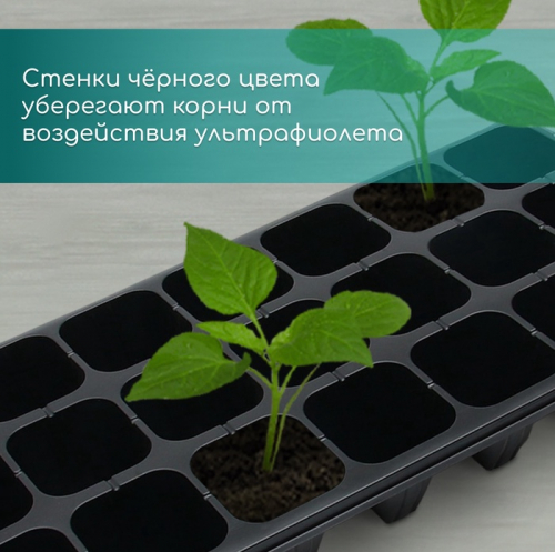 Кассета для выращивания рассады Greengo на 21 ячейку, по 200 мл, из пластика, 54×28×10 см