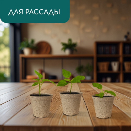 Горшок для рассады, 500 мл, d = 11 см, h = 11 см, торф, Greengo